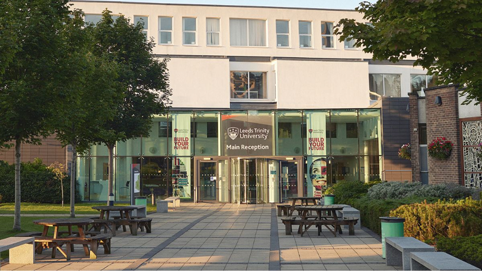An image showing the main entrance to the Main Campus in Horsforth